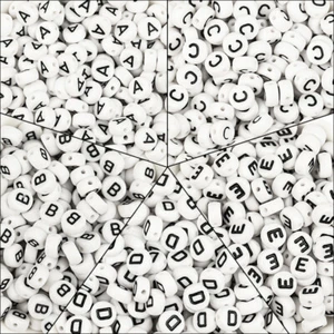 Alphabet Circle Round Beads Individual Letter Jewelry DIY Children Crafts UK - Picture 1 of 29