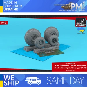 Armory AW48339 1/48 B-24 Liberator / PB4Y Privateer ruote pneumatici pesati tipo b - Foto 1 di 1