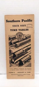 Vintage January 4 1948 Timetable for Southern Pacific Railroad SPRR Shasta Route - Picture 1 of 6