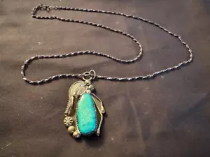 Collana donna Navajo turchese - di CHAVEZ - catena 22' - pietra 1" - Foto 1 di 8