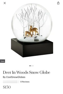 New! CoolSnow Globes, Deer in Woods Snow Globe, MSRP $130 - Picture 1 of 6