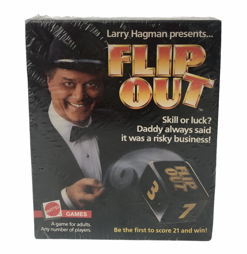 Vintage 1985 Larry Hagman Flip out Dice Mattel Game