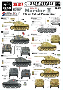 Star Decals 1/35  Sd.Kfz.131 Marder II decals 35872 x - Picture 1 of 2