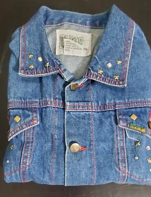 Chaqueta de mezclilla - L.A. AZUL - Decorada - Gemas y tachuelas de imitación - Damas Talla grande Foto 1 de 4