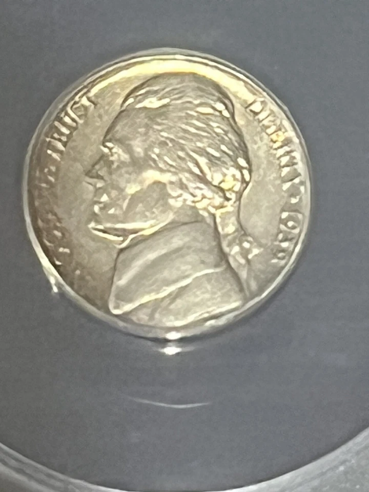 1939-P JEFFERSON NICKEL  ANACS AU-58  5C UNCIRCULATED UNC COIN -Tone - Image 1 of 4