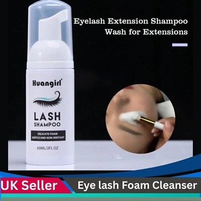 Makeup Remover Eyelash Extension For Eyelash Cleanser With Soft Brush 60ml - Image 1 of 4