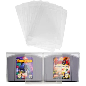 10PC Clear Box Sleeves Case For N64 CARTRIDGE PROTECTORS Sides Open Nintendo 64 - Picture 1 of 7