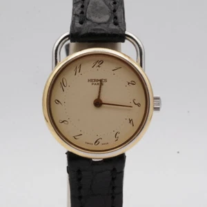 HERMES PARIS QUARTZ 5 DAMEN UHR 27MM STAHL/GOLD CLIPPER ARMBAND VINTAGE CL5.210 - Bild 1 von 10
