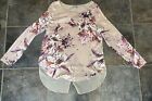 Per Una Womens embellished Long Sleeved T-Shirt  Top Size 16 Round Neck