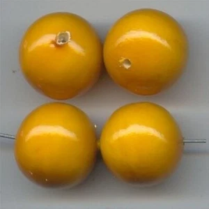 6 ALGODÓN DORADO DE COLECCIÓN 20mm. CUENTAS REDONDAS SUAVES - ¡RARAS! 6739 - Imagen 1 de 1