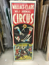 VINTAGE WALLACE CLARK CIRCUS POSTER 14" BY 41" AERIAL & EQUESTRIAN RING ACTS
