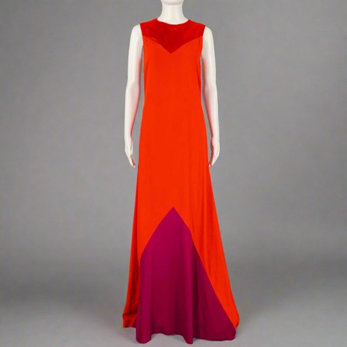 Abito senza maniche rosso viola Givenchy taglia 2 misto viscosa