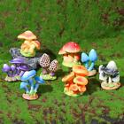 8 Pieces Resin Mushrooms Figurines Craft Garden Ornament For Park Lawn Yards
