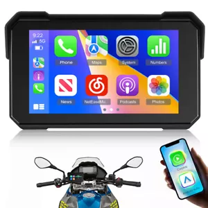 Portable Wireless Carplay Waterproof IPS Touch Screen BT 5 inch For Motorcycle - Picture 1 of 18