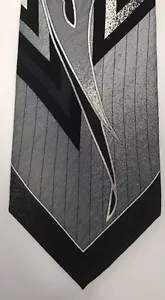 Monterey County By The Sea Men's Warehouse Hand Sewn Tie Black Pattern Necktie - Bild 1 von 6
