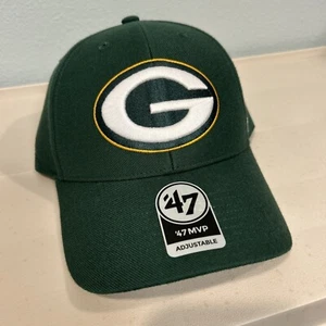 Green Bay Packers Hat '47 Brand Strapback NFL Football Green Logo Adjustable - Picture 1 of 8