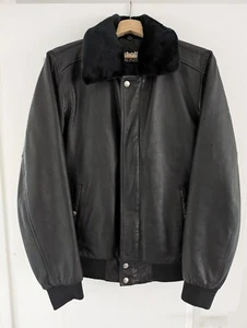 Schott NYC Cruise LC Cruse 2 Black Leather Bomber Jacket Shearling L Immaculate - Picture 1 of 21