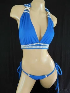 Exotic dancer stripper royal blue two piece bikini dance outfit - dancewear - Bild 1 von 2