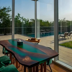 Custom Green Epoxy Resin River Table Top | Dining, Coffee, or End Table | Home D - Picture 1 of 11