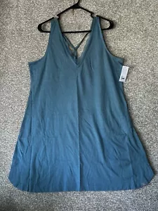 Cacique Sleep Blue Lace Trim Tank Mini Dress Size 14/16 - Picture 1 of 7
