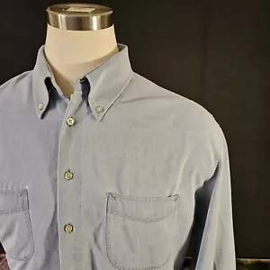 HAUPT Long sleeves Germany Made Pocket Button Down Blue Denim shirt XXL Men Fit - Picture 1 of 9