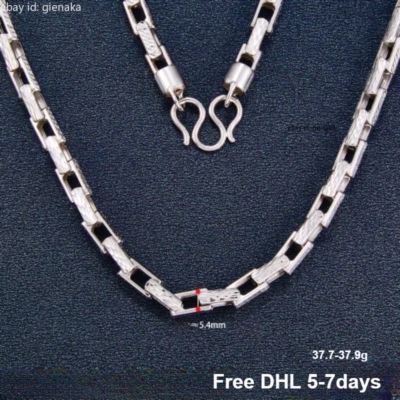 Collar de eslabones de cable Rolo de 5,4 mm cadena 950 platino puro PT950 37,7-38 g 22,4 pulgadas Foto 1 de 4