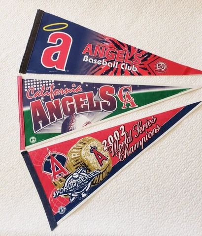 MLB Anaheim/California Angels Vintage Pennants(3) 1996 2002 2011 Team Logo Cover
