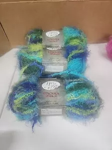 (3 Skeins) Yarn Bee yarn Luscious Sparkle blueberry Twist Same Lot NEW - Picture 1 of 2
