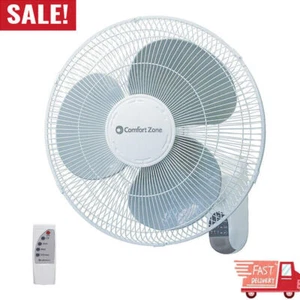16" Quiet 3-Speed Wall Mount Fan with Remote Control Timer Adjustable Tilt Gym - Picture 1 of 9