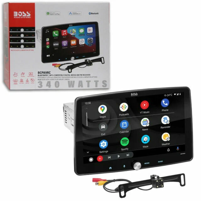 BOSS Audio Systems BCPA9RC Apple CarPlay & Android Auto Multimedia Player - Black