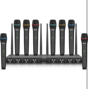 D Debra Audio AU800 Pro UHF 8 Channel Wireless Handheld Microphone System ✅ - Picture 1 of 1
