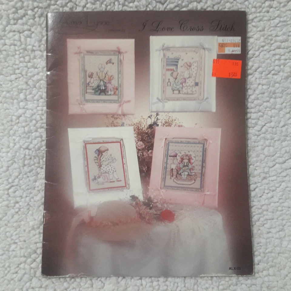 Vintage Alma Lynn Presents I Love Cross Stitch 7 Designs Booklet ALX-25 1984 - Image 1 of 4