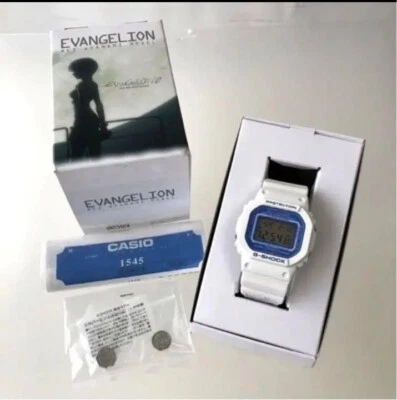 G-shock Evangelion Ayanami Rei Model Wrist Watch ＆ Pin Casio DW-5600VT  JP NEW - Image 1 of 3