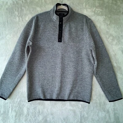 Suéter J Crew Auténtico Polar Cuarto a Presión Gris/Negro Para Hombre Pecho M 42" Acolchado Foto 1 de 4