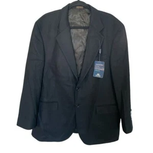 Stafford Herren Wolle Kamelhaar Mischung Anzug Sakko Mantel Blazer Schwarz 44 Regular - Bild 1 von 5