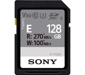 New Sony E Series SF-E128A 128GB UHS-II Class 10 U3 4K V60 SDXC SD Memory Card - Picture 1 of 2