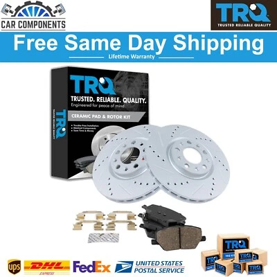 Новая передняя керамическая тормозная колодка и комплект высокопроизводительного ротора TRQ для Fiat Jeep 2015-2020 годов выпуска - Изображение 1 из 4