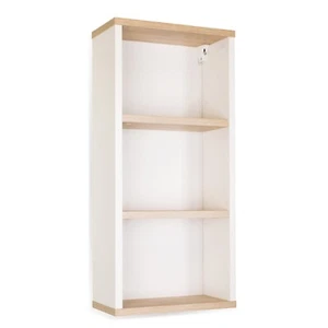 BadeDu Arc Hängeschrank, viel Stauraum, zwei Einlegeböden, Weiß/Eiche, Regal - Bild 1 von 8