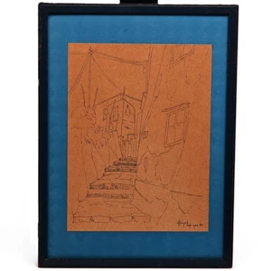 REYNOLD ARNOLD Original Vintage Signed Capri Cityscape Illustration Ink Drawing - Picture 1 of 20