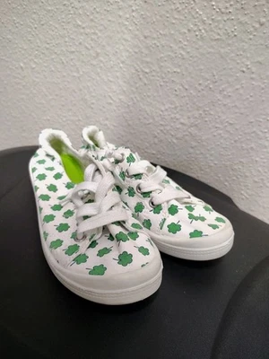 Isaac Mizrahi Reesa Día de San Patricio Trébol Tenis Blanco Verde Talla 6M Leer  Foto 1 de 4