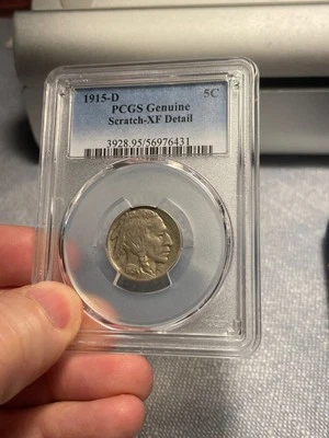 (#101700) Buffalo Nickel:  1915 D.  Key date!  PCGS XF details     (see video!) - Image 1 of 3
