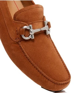New Salvatore Ferragamo Parigi Suede Driving Men Slip On Loafers Moccasin 9.5 - Picture 1 of 4