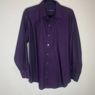 Zachary Prell Deep Plum Button Up Shirt Sz Large - Image 1 of 4