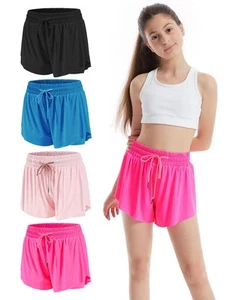 3-4 Packs Girls Flowy Butterfly Shorts Athletic 2 in 1 Running Active Skirt S... - Picture 1 of 6