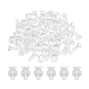 30Pcs M3x8mm Clear Plastic Phillips Countersunk Screws with Hex Nuts Kit - Picture 1 of 7