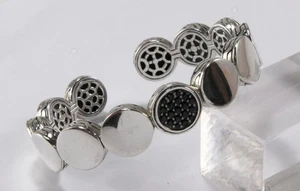 JOHN HARDY DOT 925 STERLINGSILBER SCHWARZER SAPHIR FLEXBAND MANSCHETTE ARMREIF ARMBAND - Bild 1 von 6