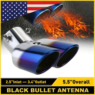 Tubo de escape trasero coche punta silenciador cola azul accesorios auto kit de repuesto nuevo Foto 1 de 4