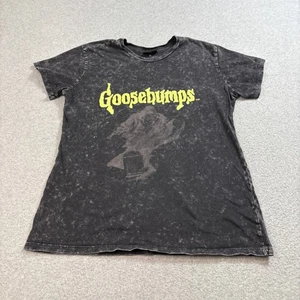 Goosebumps Shirt Woman Small Black Acid Wash Scholastic Horror TV Show Ghost - Picture 1 of 8