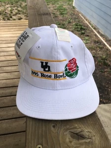 Vintage 1995 Oregon Ducks Rose Bowl Mütze Snapback weiß bestickt Neu mit Etikett - Bild 1 von 8