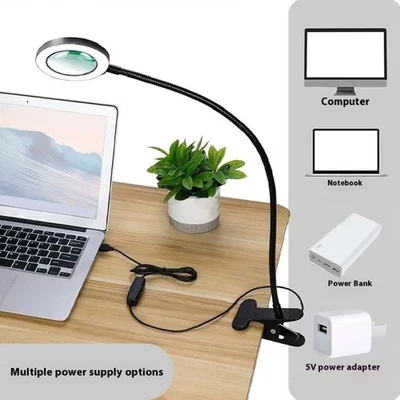 Bright LED Magnifying Light Strong Metal Clamps Adjustable for Accuracy Work - Image 1 of 4
